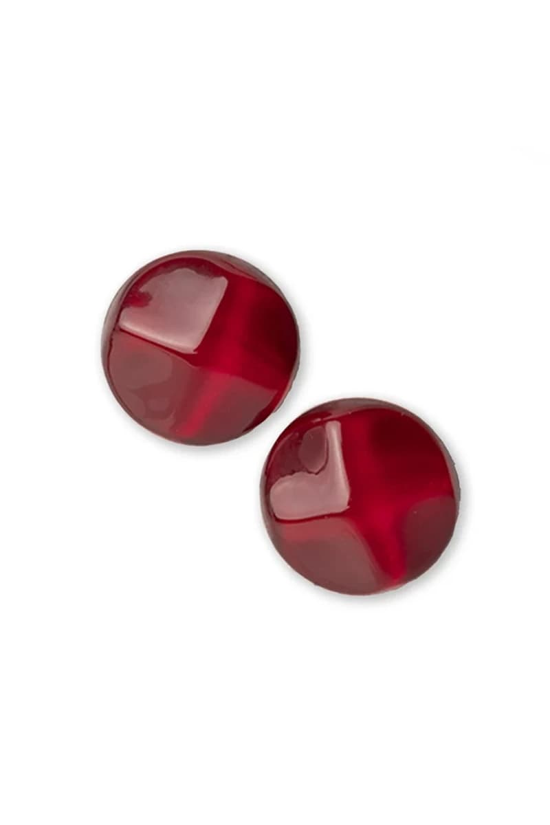 Orecchini a clip effetto marmo rosso | MYA ACCESSORIES - 2