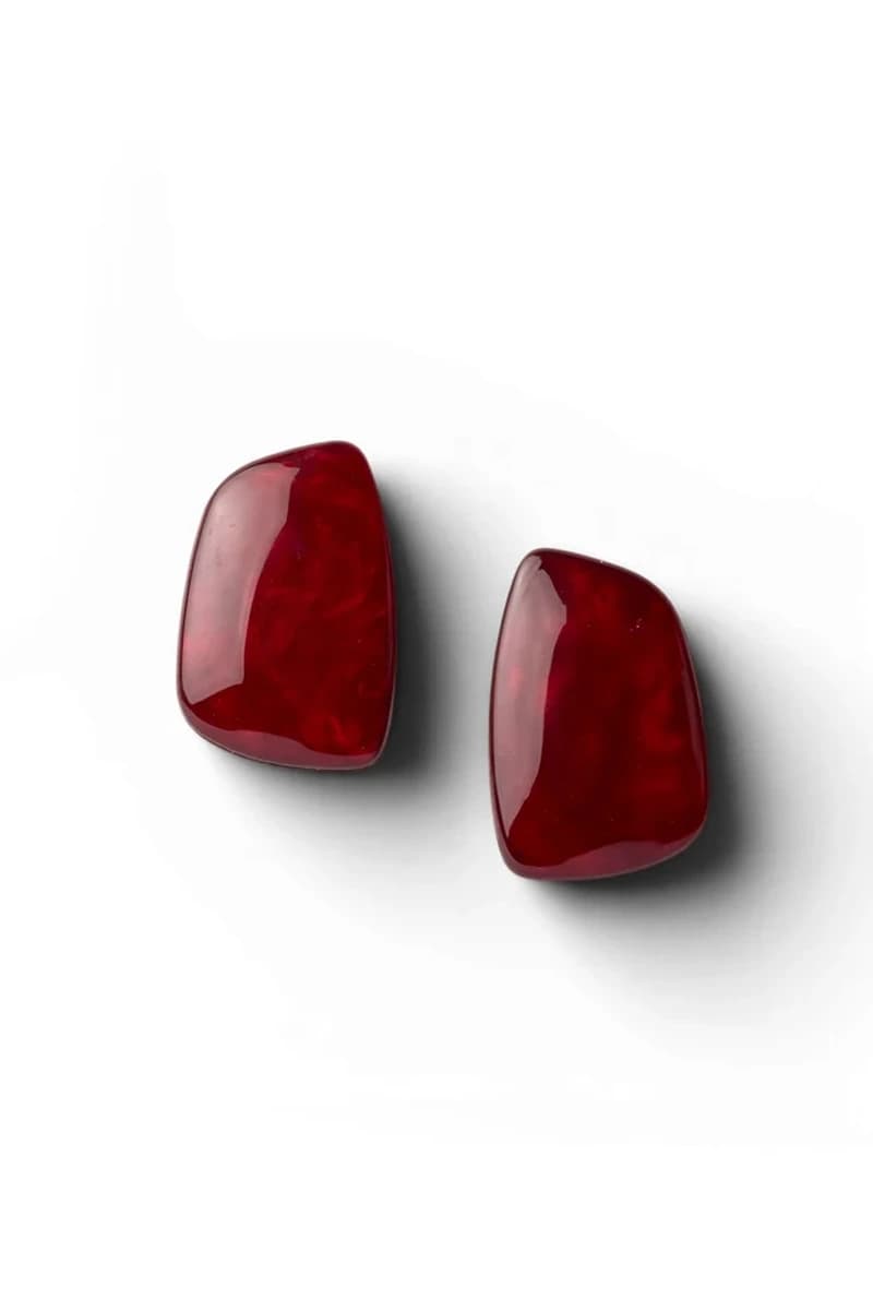 Orecchini a clip effetto marmo rosso | MYA ACCESSORIES - 2