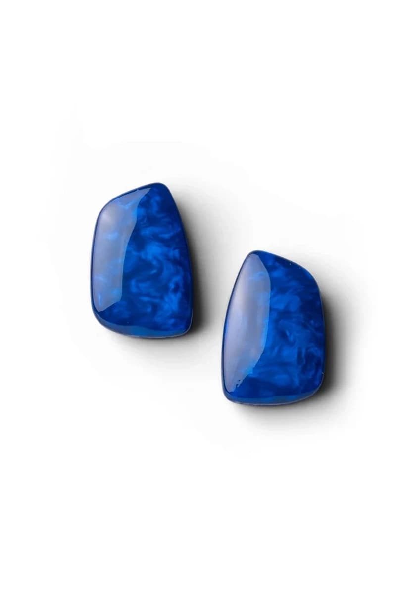 Orecchini a clip effetto marmo blu | MYA ACCESSORIES - 2