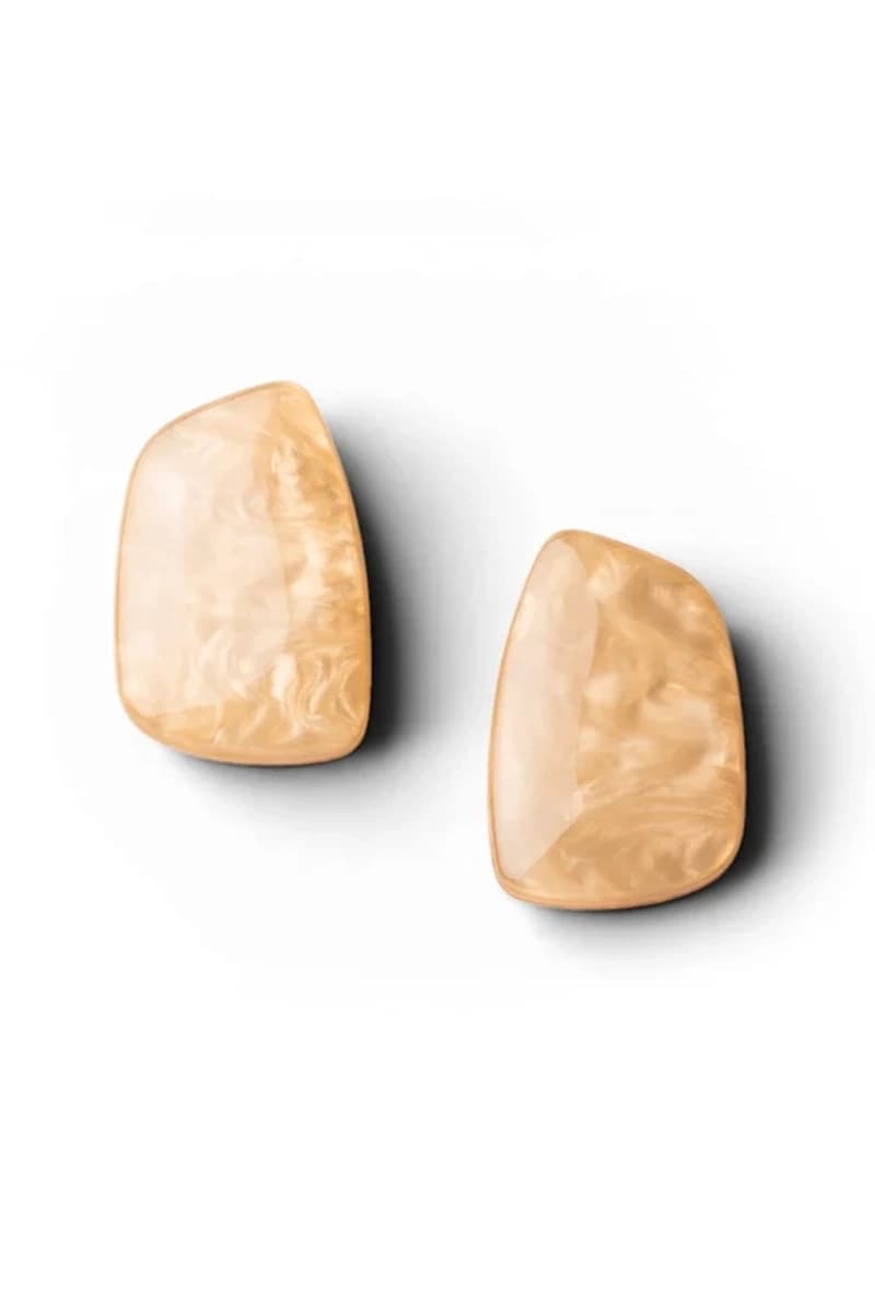 Orecchini a clip effetto marmo beige | MYA ACCESSORIES - 2