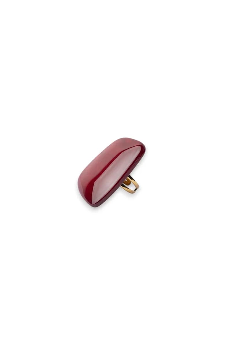 Anello in acciaio regolabile effetto pietra rossa | MYA ACCESSORIES - 2