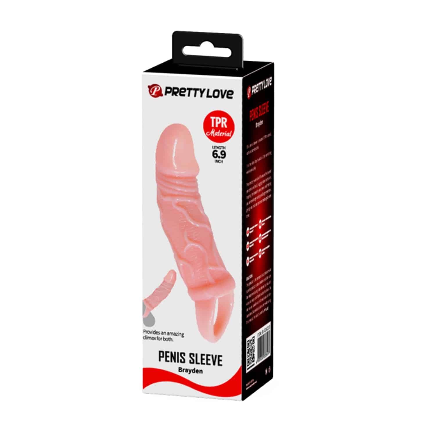 Guaina Pene Pretty Love Brayden 17,5 cm TPR Estensore Realistico con Anello Supporto Sex Toy Uomo - 2