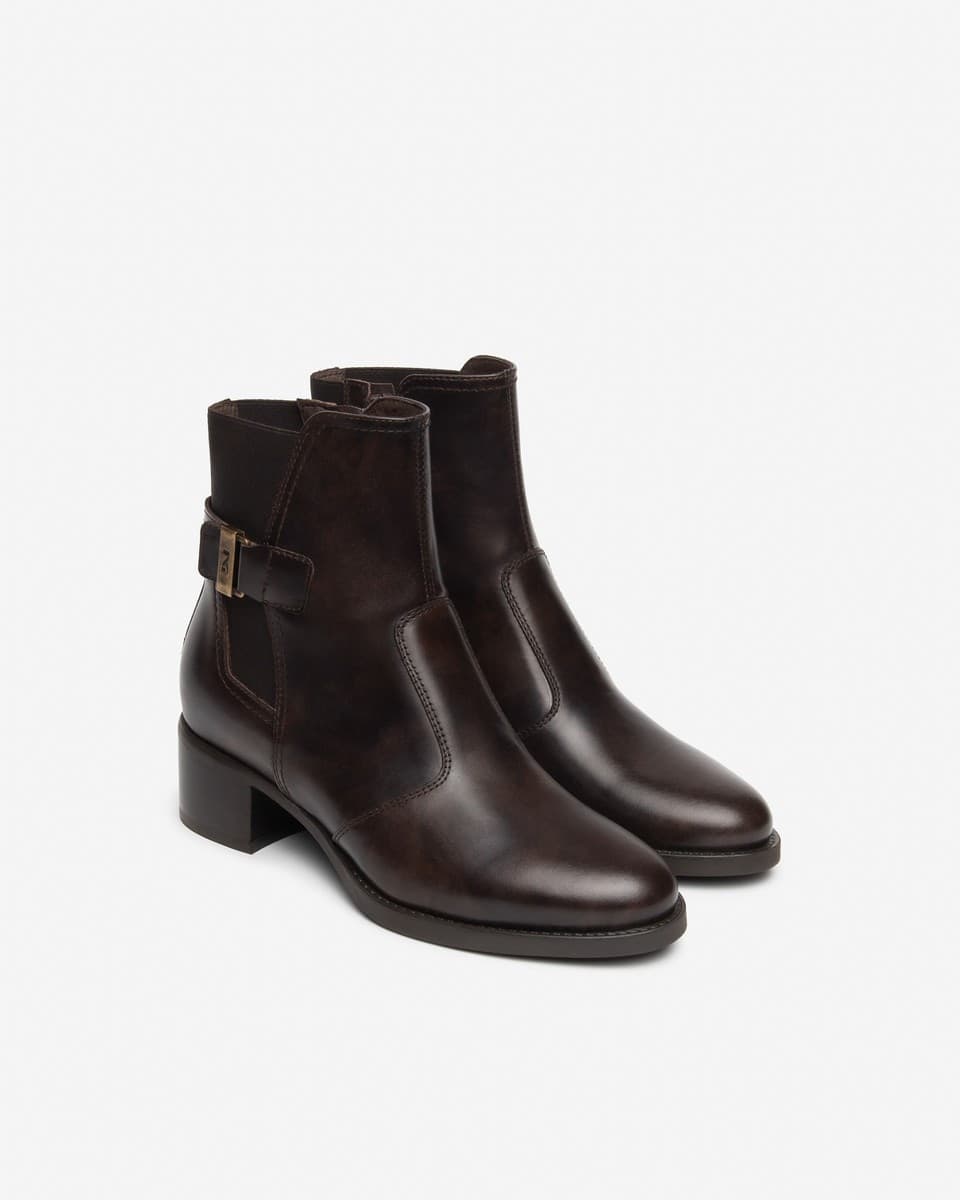 Nero Giardini stivaletti donna in pelle marrone, color caffé I617213D301 - 2