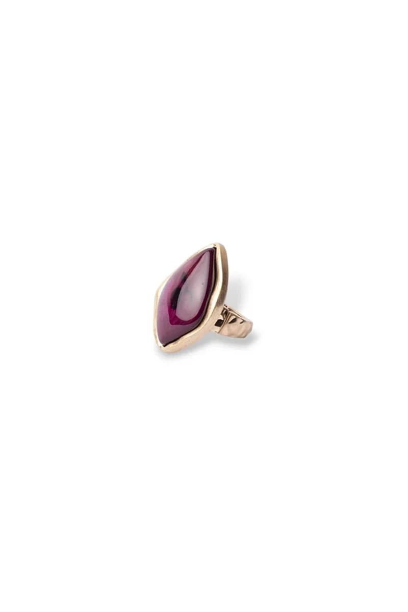 Anello elastico in metallo con pietra in acrilico bordeaux | MYA ACCESSORIES - 2