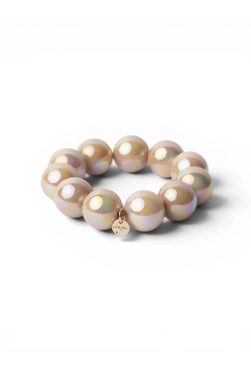 Bracciale elastico con perle in acrilico topazio | MYA ACCESSORIES - 2