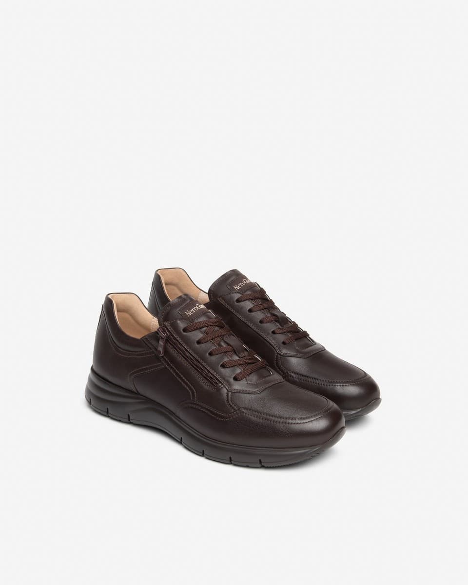 Nero Giardini sneakers uomo in pelle marrone I601280U322 - 2