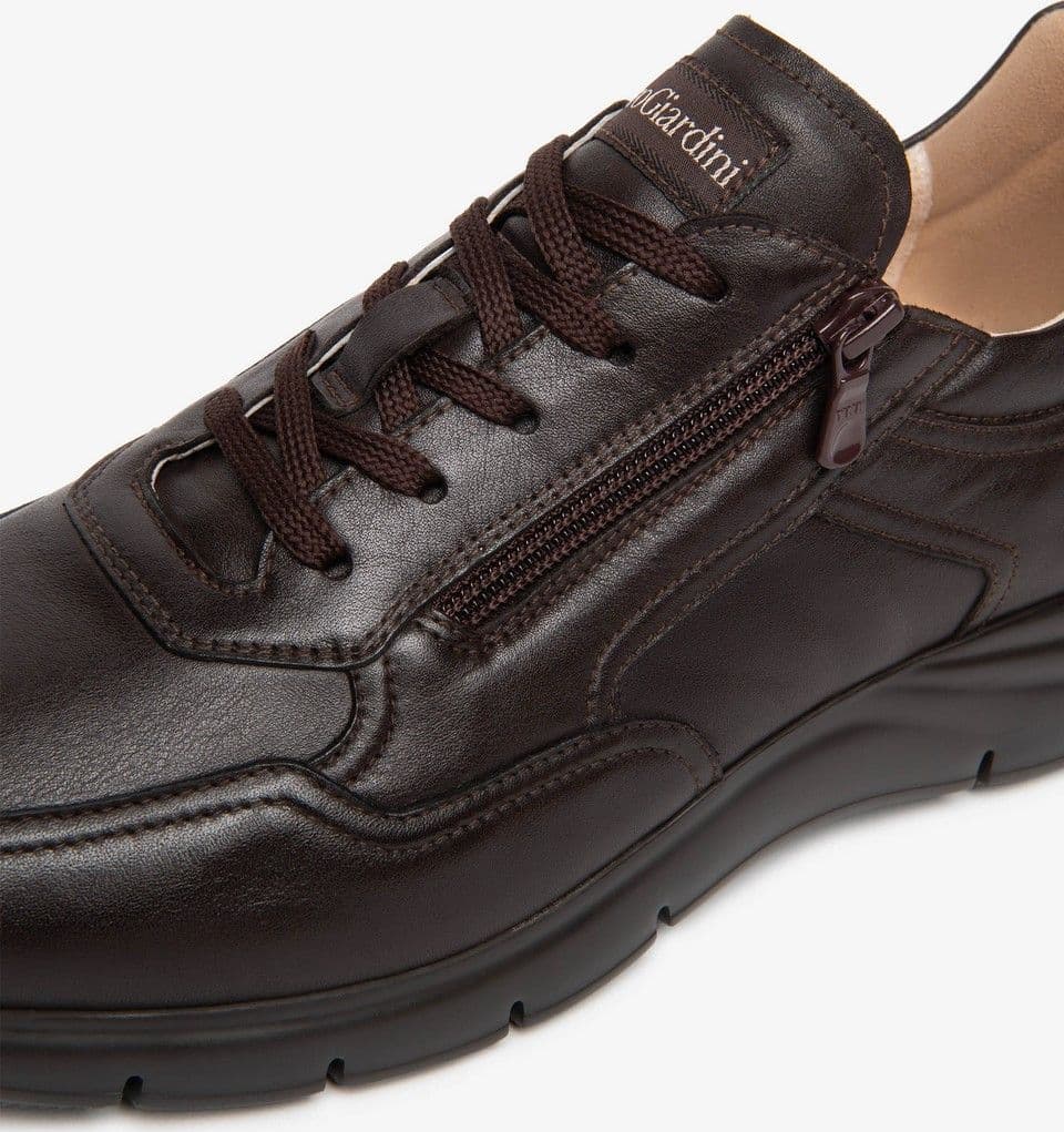 Nero Giardini sneakers uomo in pelle marrone I601280U322 - 3
