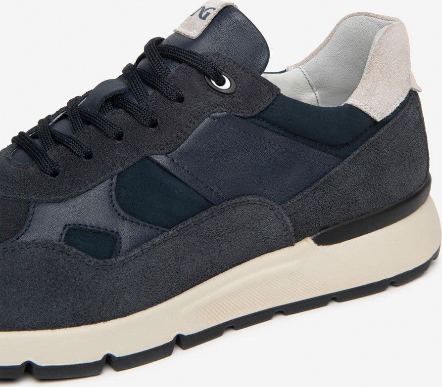 Nero Giardini sneakers uomo in pelle csamosciata, pelle e tela Blu I601290U200 - 3