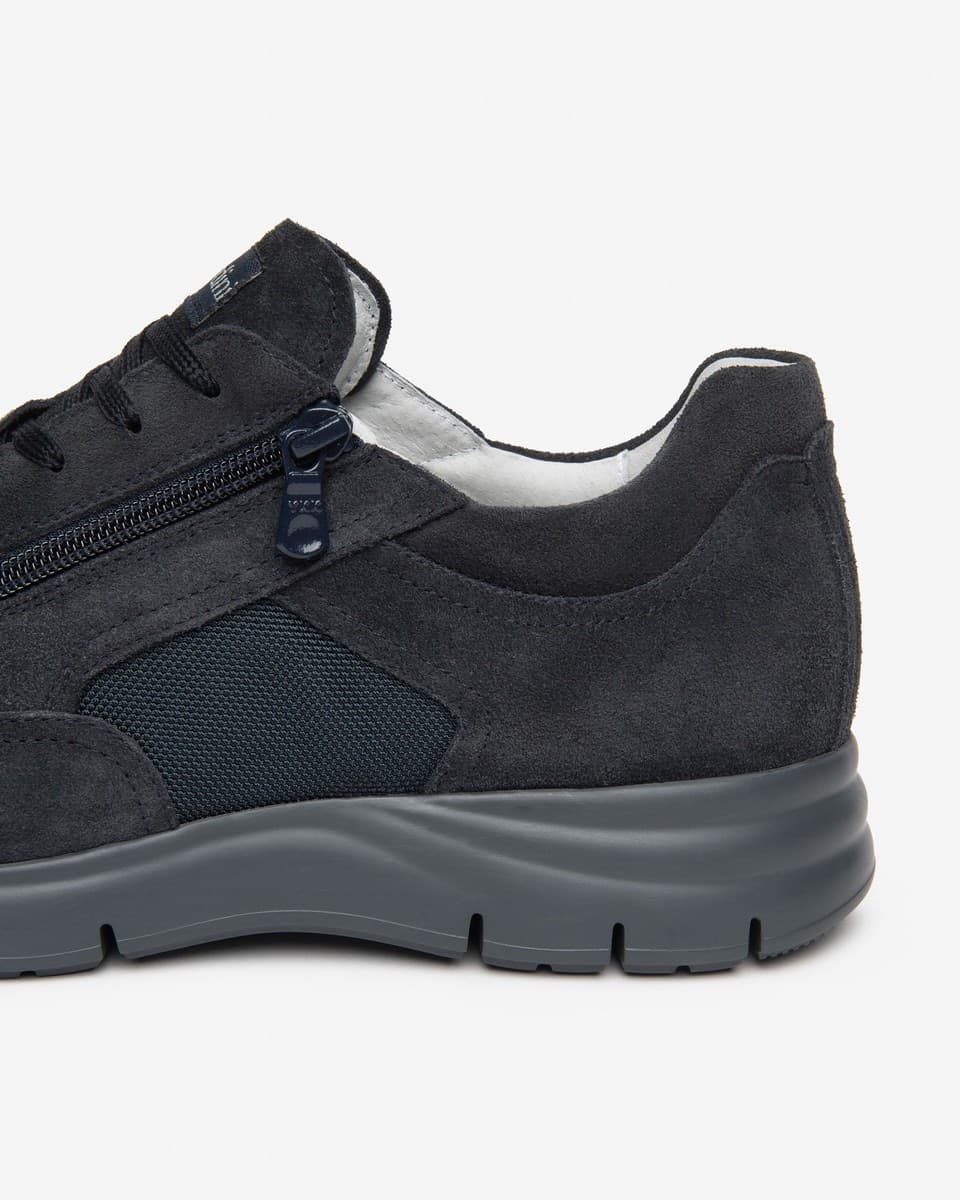 Nero Giardini sneakers uomo in camoscio e tessuto blu I601281U200 - 3