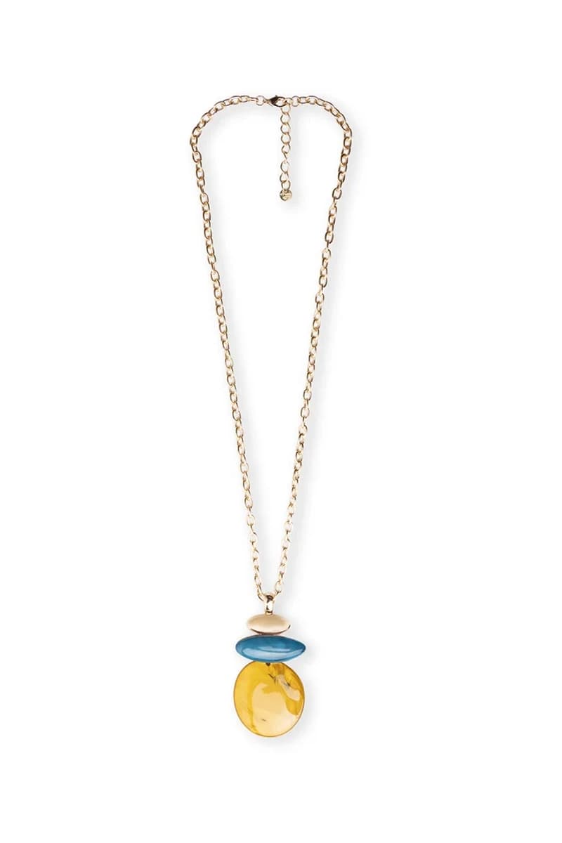 Collana a catena con pendente ovale blu | MYA ACCESSORIES - 2