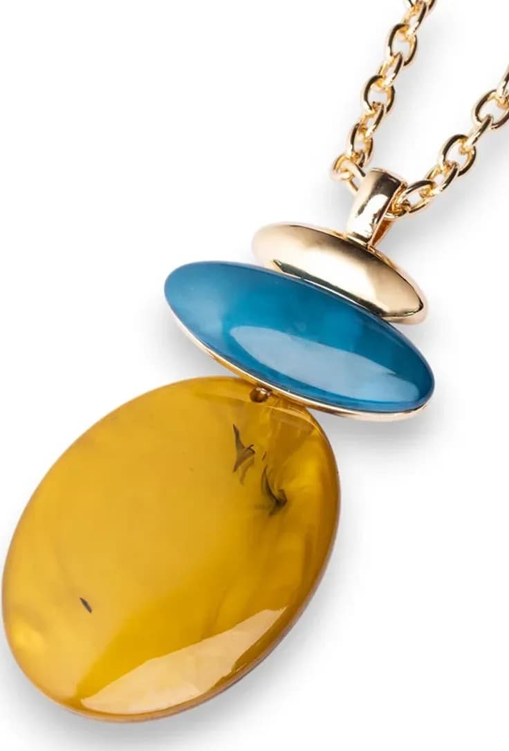 Collana a catena con pendente ovale blu | MYA ACCESSORIES - 3