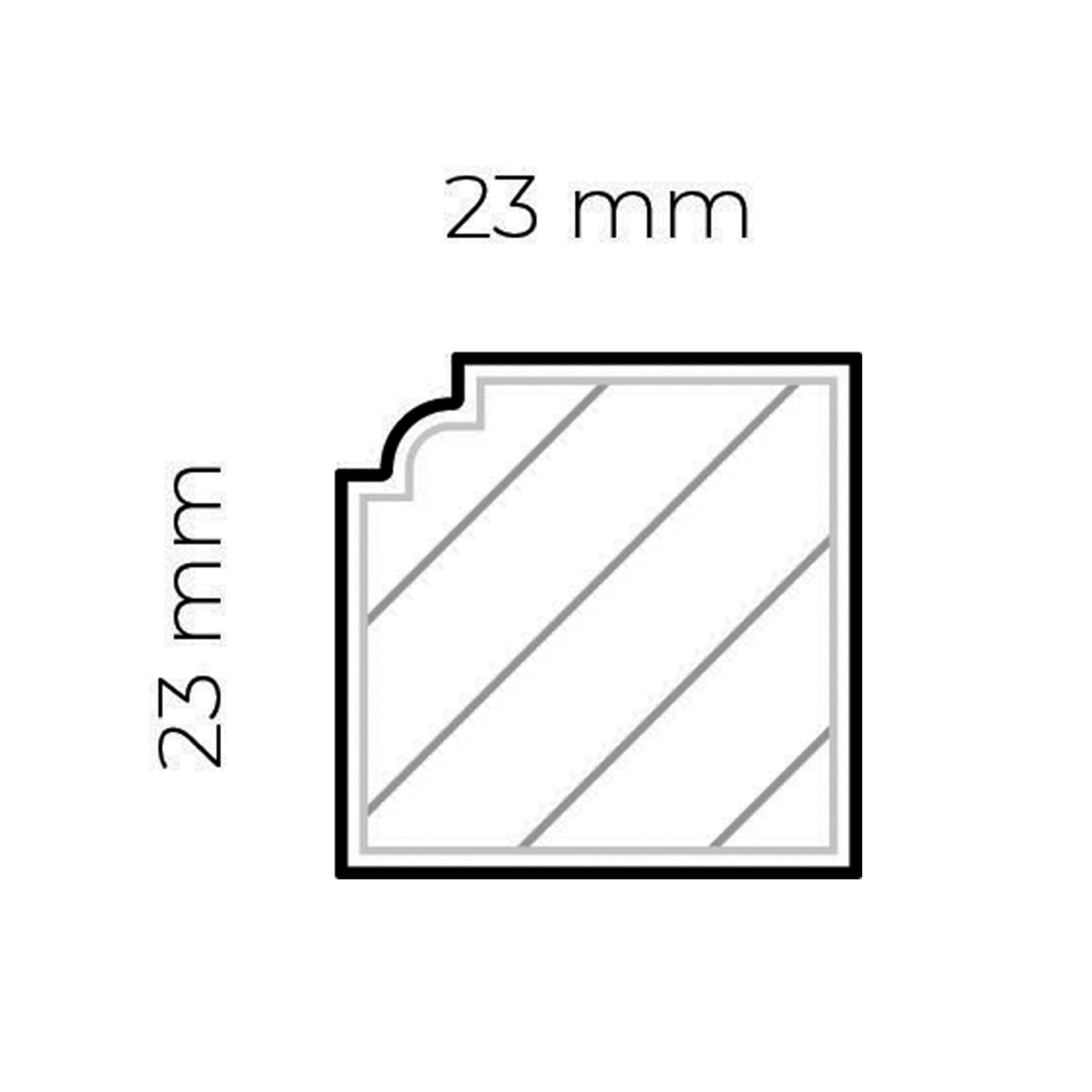 Angolari interno/esterno per battiscopa bianco - universale in polimeri – Kit 8 pezzi rifilabili 23x23x250 mm - 3