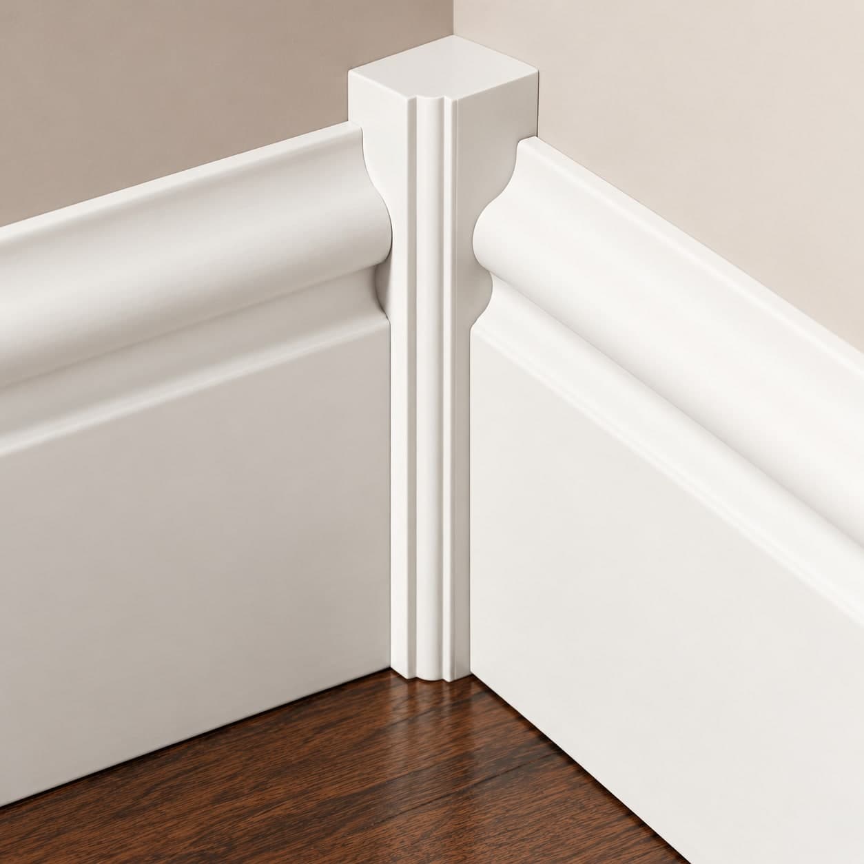 Angolari interno/esterno per battiscopa bianco - universale in polimeri – Kit 8 pezzi rifilabili 23x23x250 mm - 6