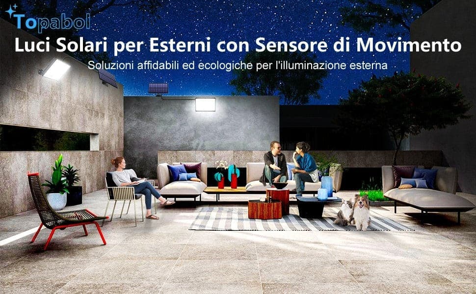 Faretto Solare 400LED IP67 Sensore Movimento Telecomando 3 Modi Esterno Cavo 5mt - 8