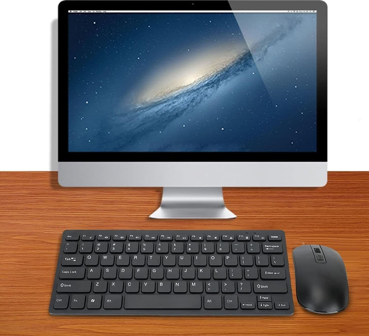 Set Tastiera Mouse Wireless 2.4GHz USB Ultra Sottile 10m PC Laptop Nero - 6