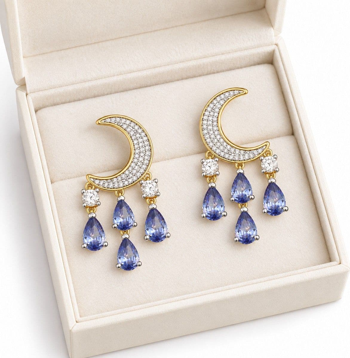 Laura P. - Orecchino luna zirconi tanzanite - 3