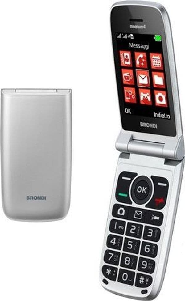 cellulare clamshell brondi dual sim silver