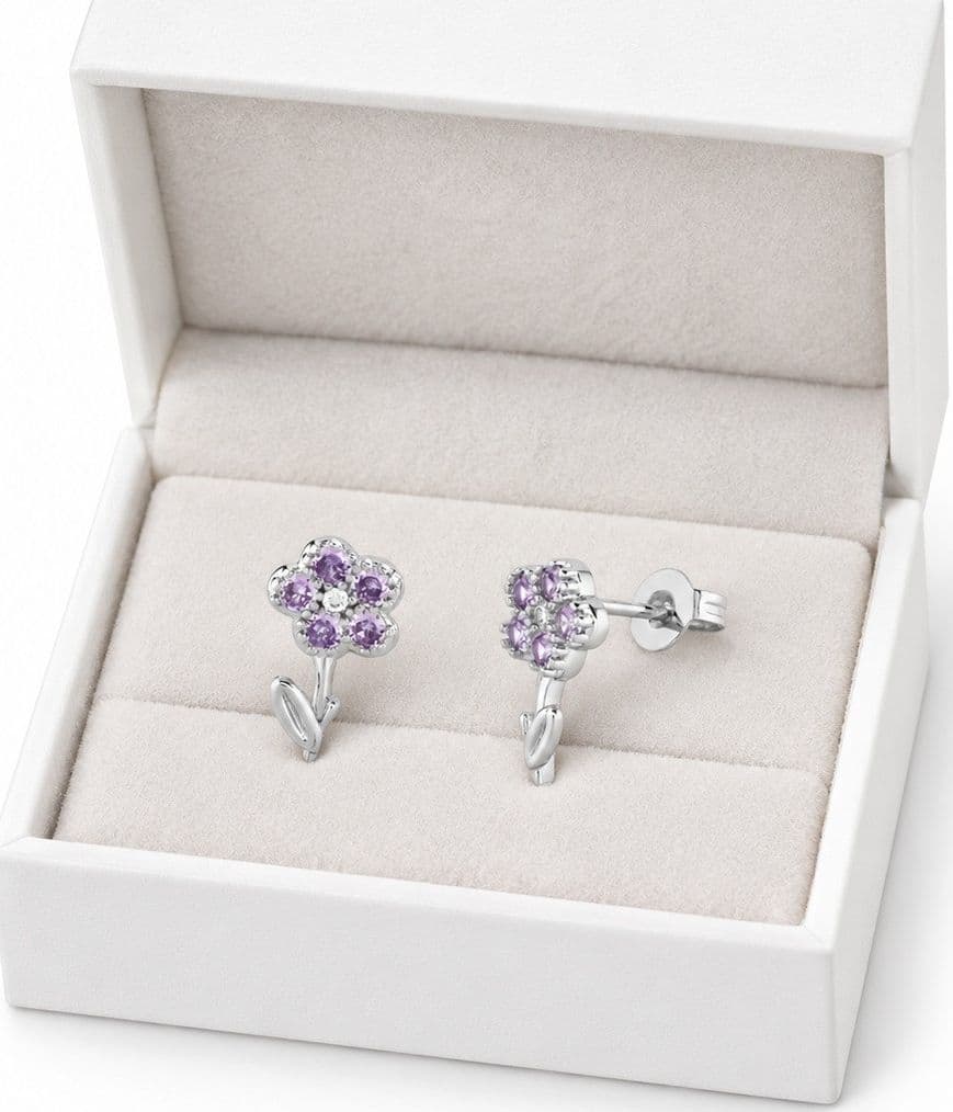Laura P. - Orecchino fiore zirconi lavanda - 4
