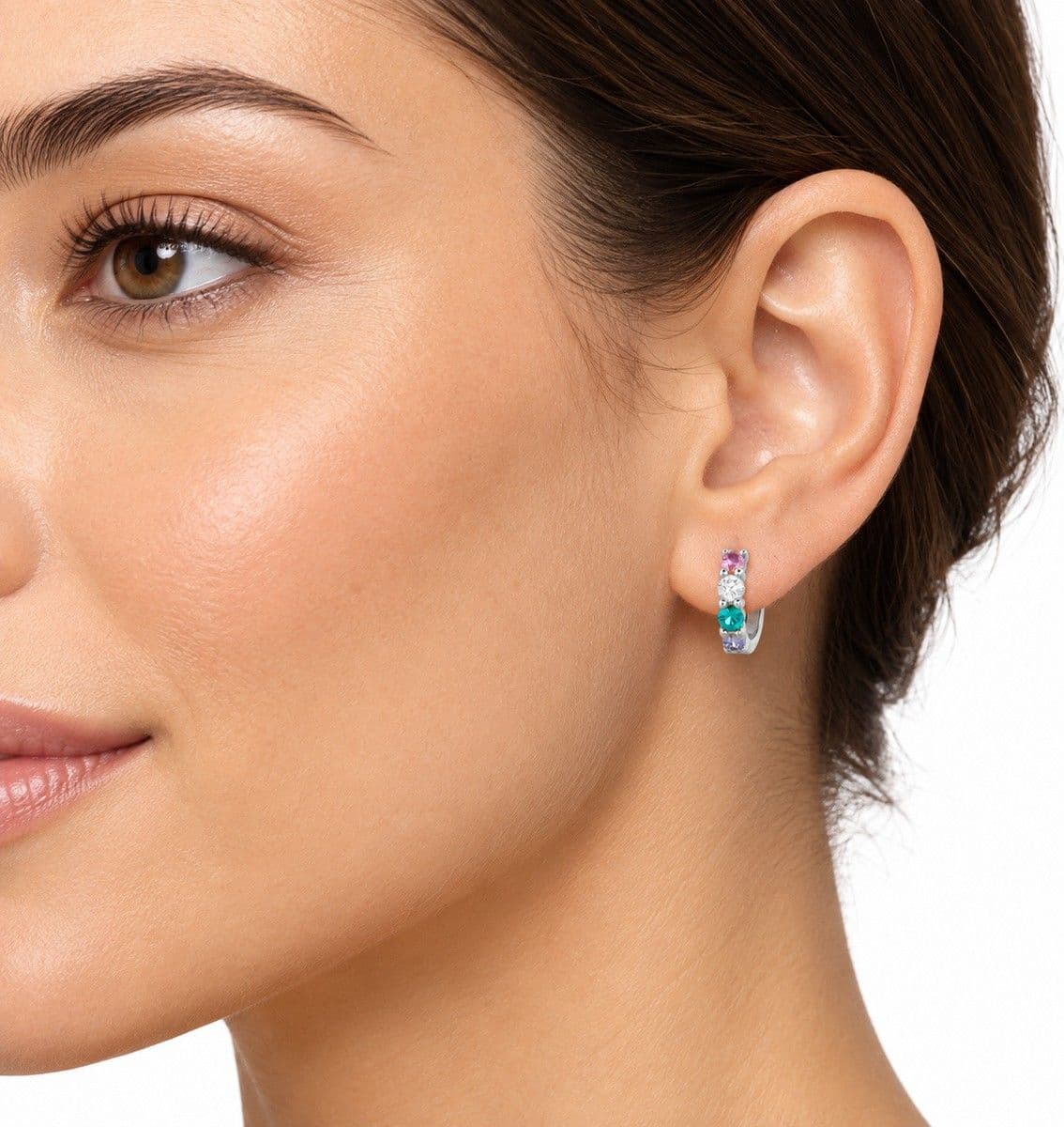 Laura P. - Orecchino hoops zirconi colorati - 3