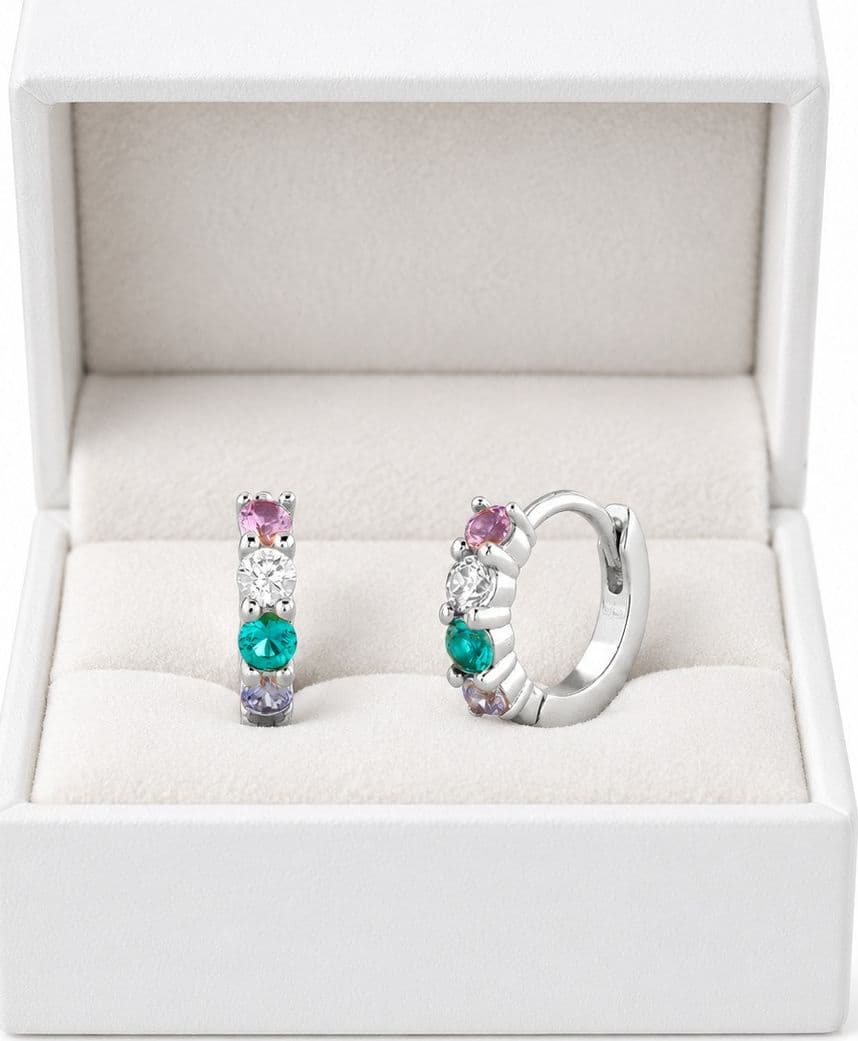 Laura P. - Orecchino hoops zirconi colorati - 4