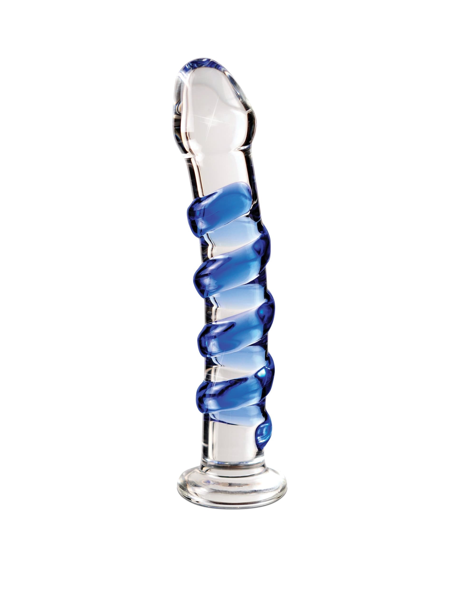 Dildo in Vetro Pipedream Icicles No.5 18 cm Trasparente Blu - 2