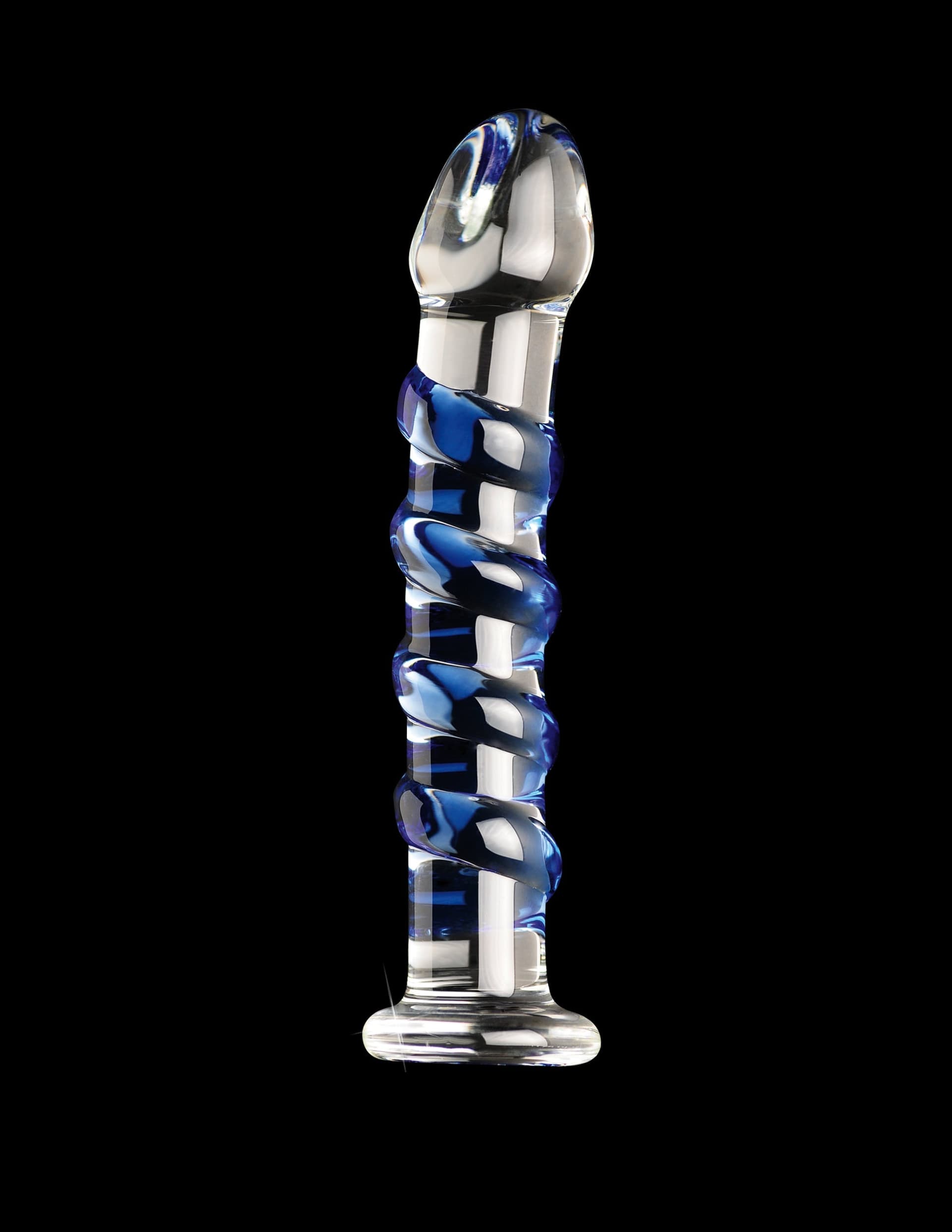 Dildo in Vetro Pipedream Icicles No.5 18 cm Trasparente Blu - 3