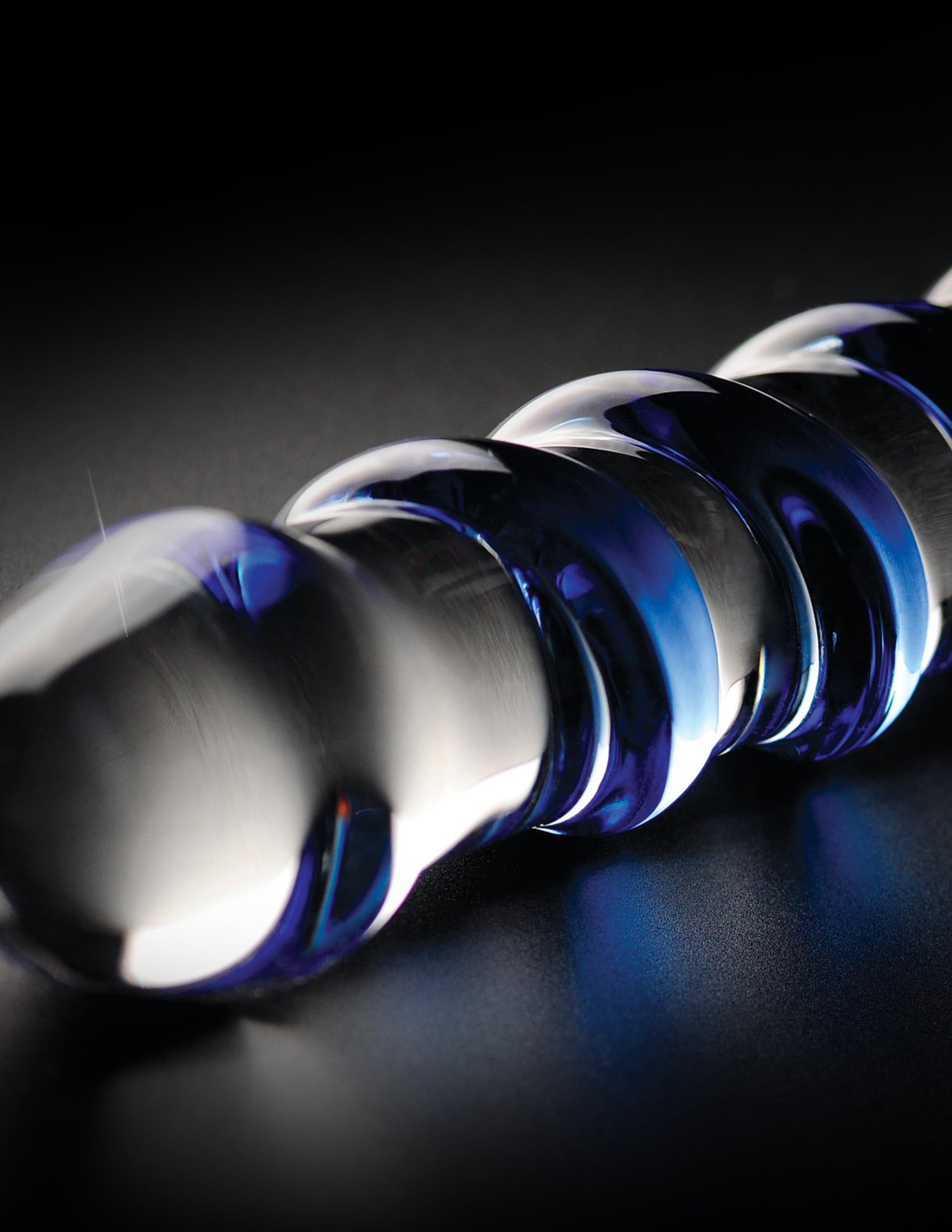 Dildo in Vetro Pipedream Icicles No.5 18 cm Trasparente Blu - 4