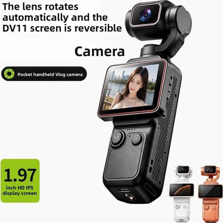 VIDEOCAMERA ULTRA HD TASCABILE VLOG OBIETTIVO RUOTABILE SCHERMO ORIENTABILE PORTATILE DV11 - 4