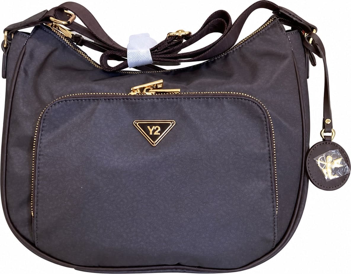 Ynot borsa hobo donna Cloud tessuto stampato brown - 2