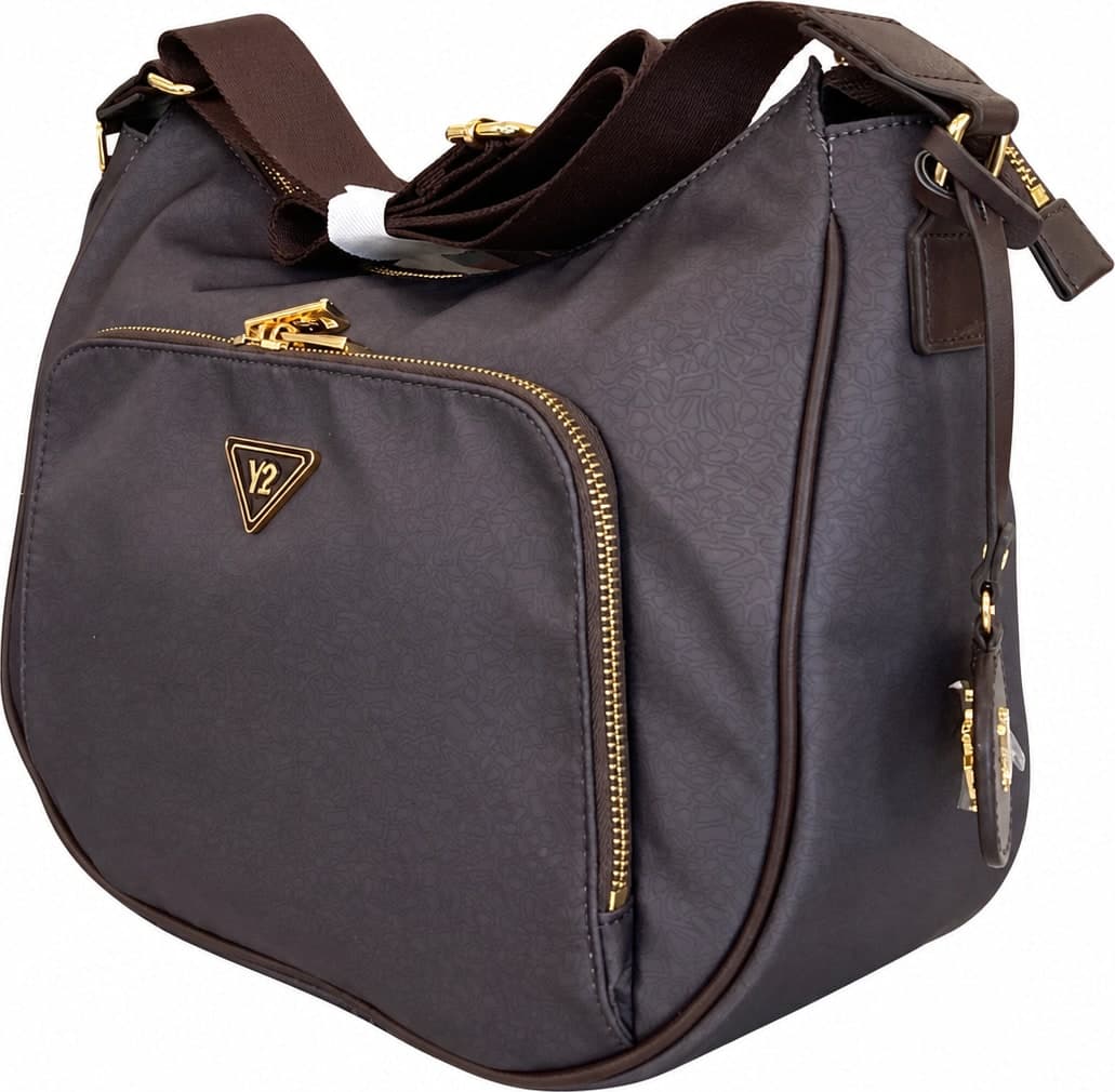 Ynot borsa hobo donna Cloud tessuto stampato brown - 3