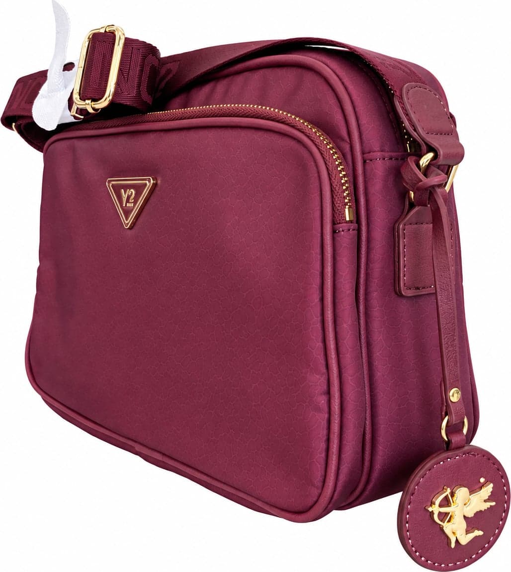 Ynot borsa a tracolla donna Cloud tessuto stampato wine - 3