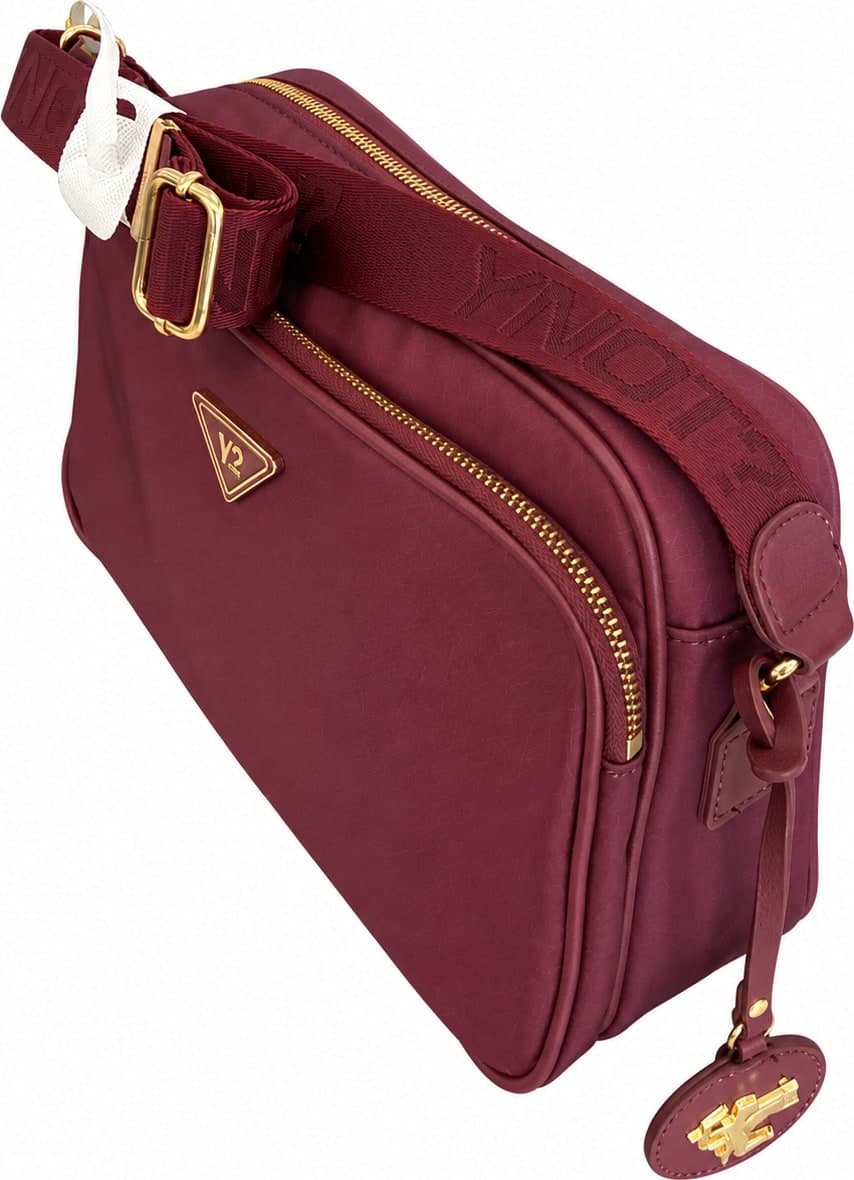 Ynot borsa a tracolla donna Cloud tessuto stampato wine - 4