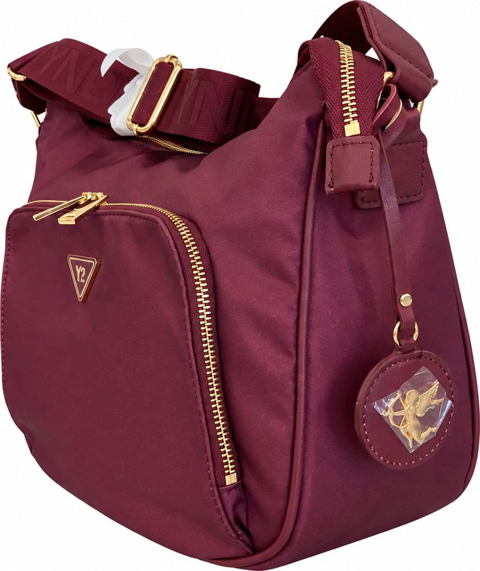 Ynot borsa donna hobo Cloud tessuto stampato wine - 4
