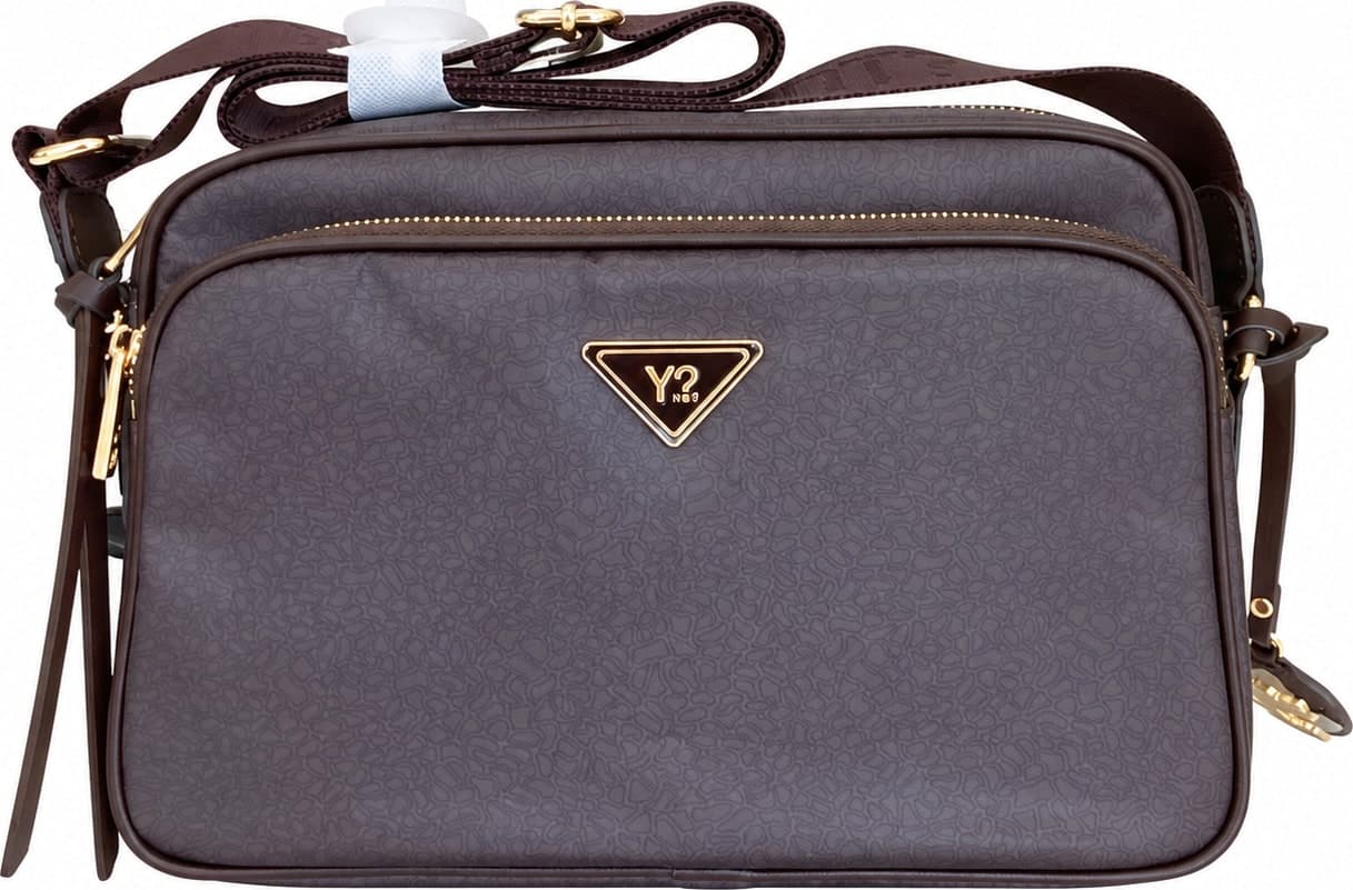 Ynot borsa a tracolla donna Cloud tessuto stampato brown - 2
