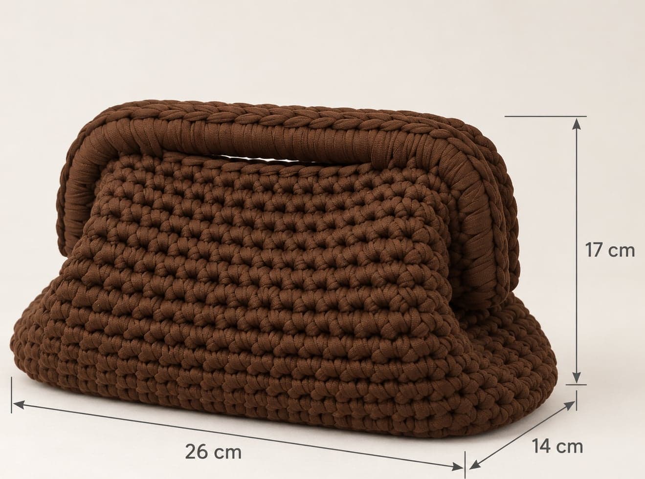 Clutch bag Outfix all’uncinetto marrone - 3