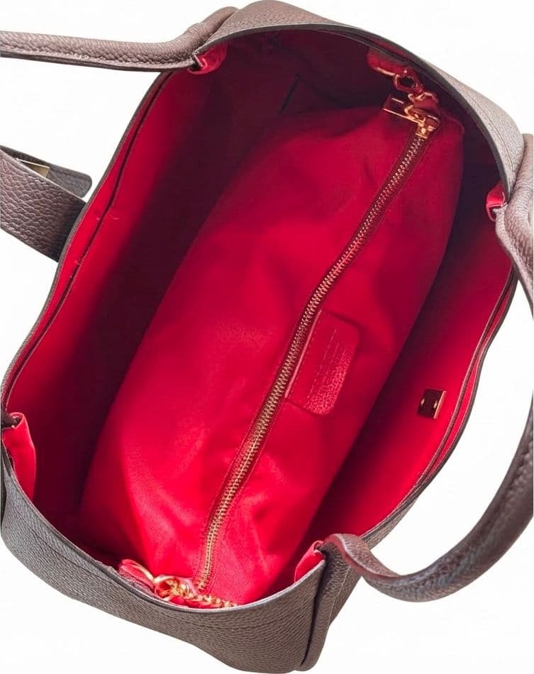 Modarno Borsa a Mano In Vera Pelle Big Grande Con Doppio Manico 45x20x25 - 6