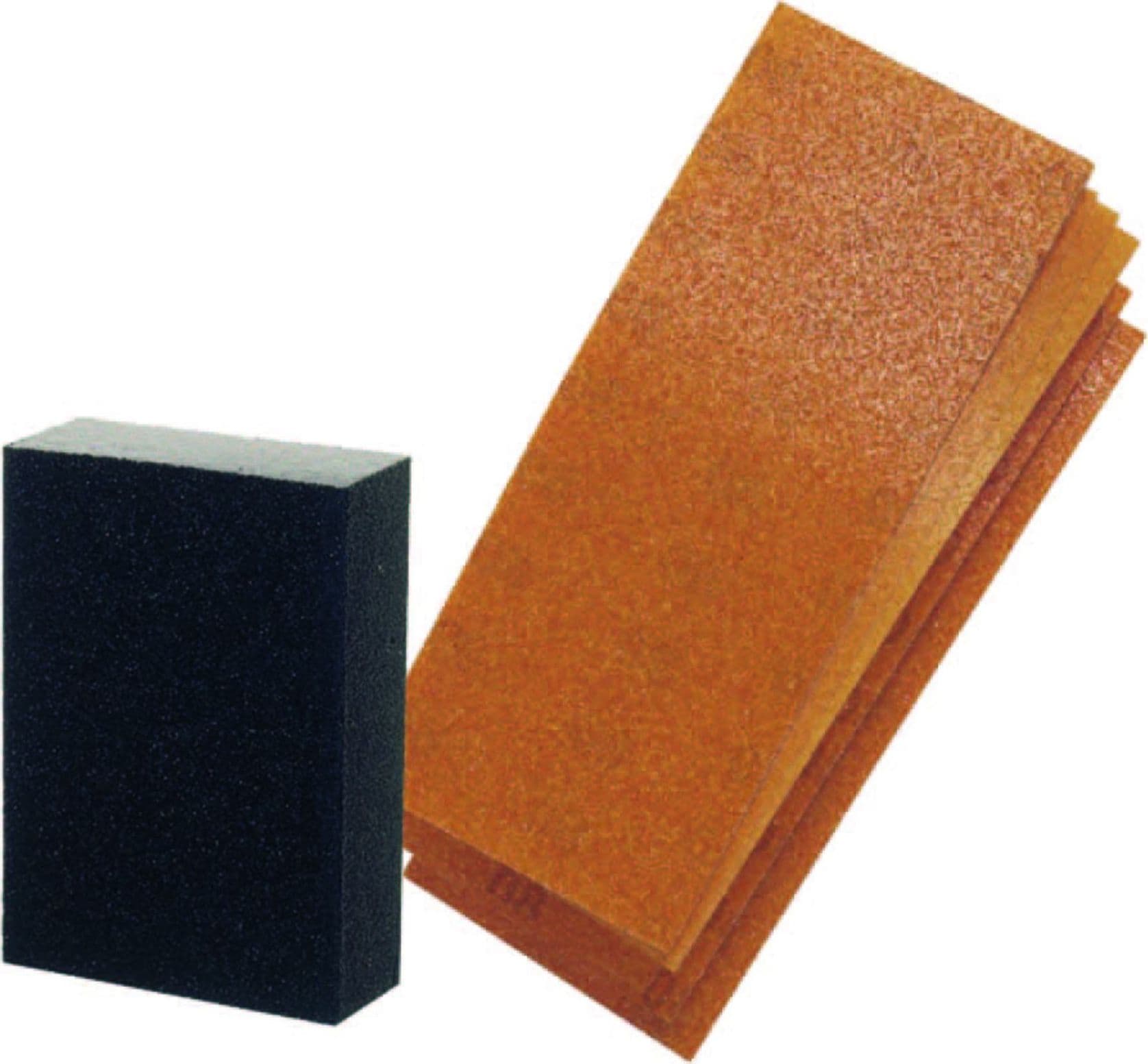 KIT 25 FOGLI  carta abrasiva mm.93x230 grana mista  + SPUGNA ABRASIVA 60- 100 - 2