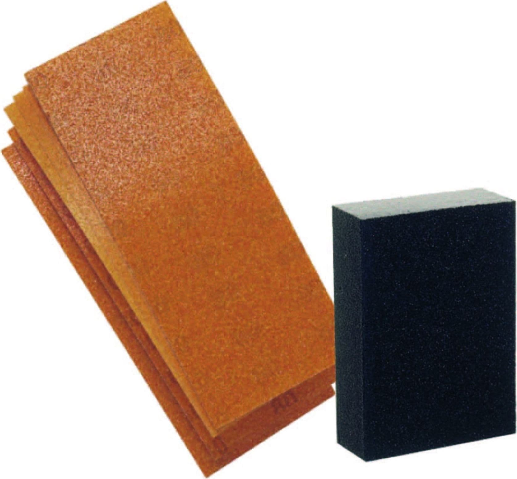 KIT 25 FOGLI  carta abrasiva mm.93x230 grana mista  + SPUGNA ABRASIVA 60- 100 - 3