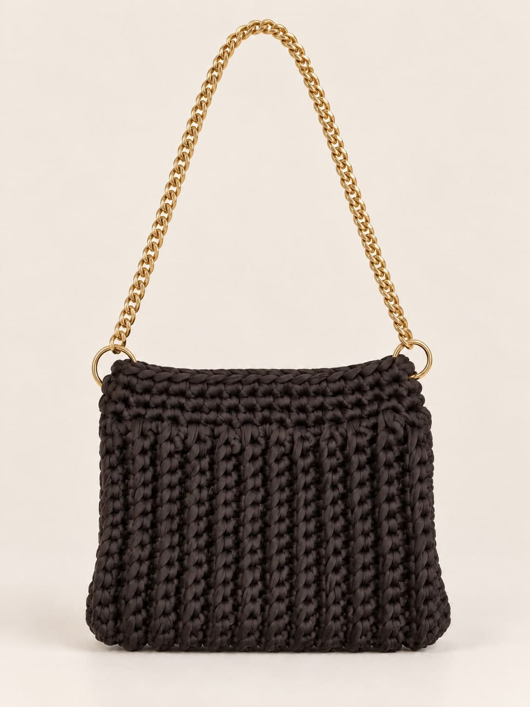 Outfix shoulder bag marrone scuro con tracolla oro - 3