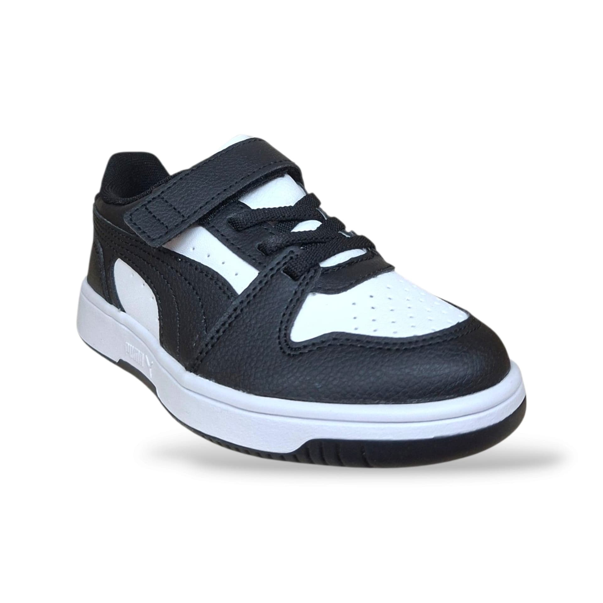 Sneakers Puma Rebound 408295-408293 nero-bianco in pelle, elastico e velcro, taglie 20-35 - 2