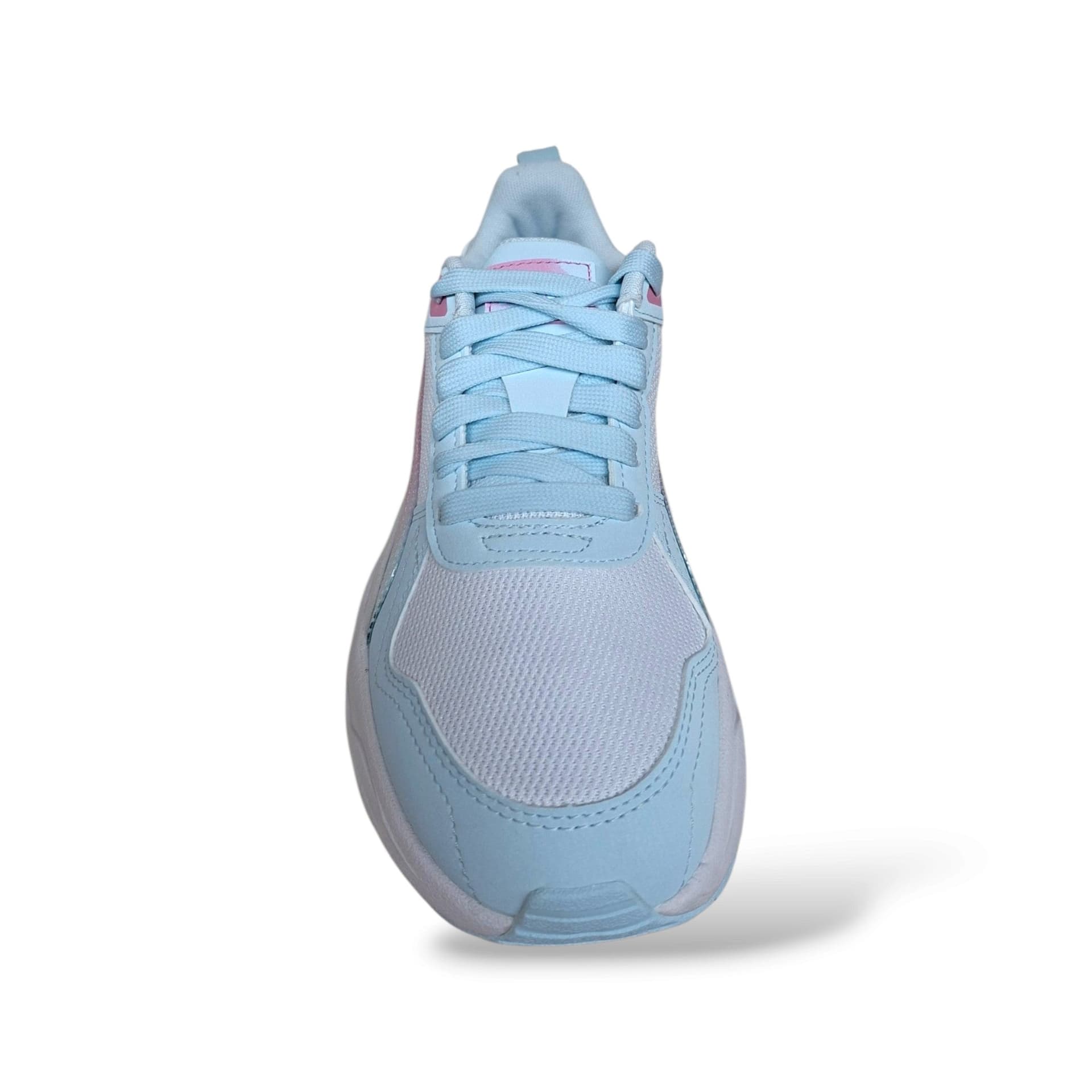Sneakers Puma Trinity ragazza celeste, rosa e bianco, laccio e velcro, taglie 36-38,5 - 4