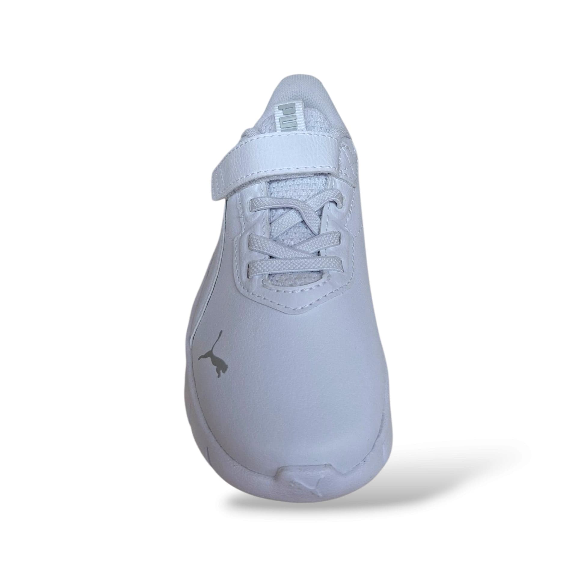 Sneakers Puma Flex Focus bianche in pelle con velcro, taglie 20-35 - 4