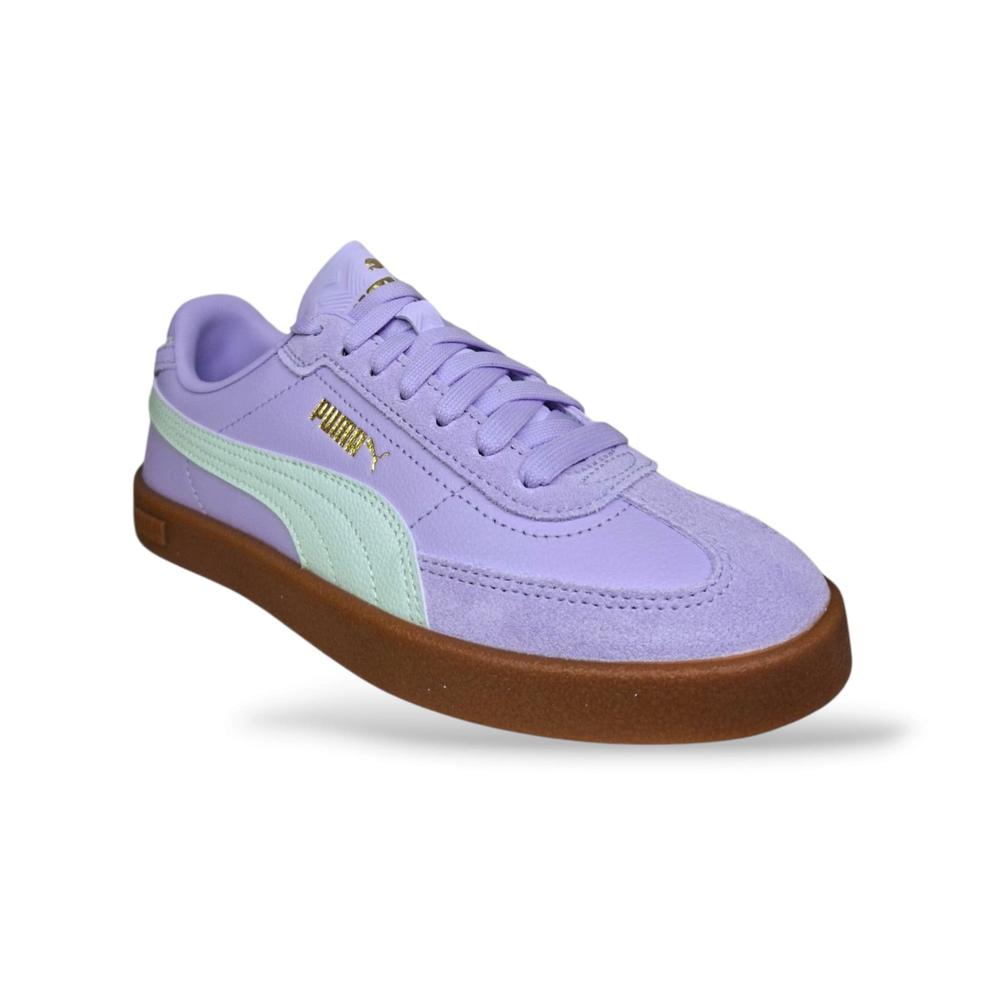 Sneakers Puma Club II bambina glicine e bianche in suede, velcro, taglie 36-38,5 - 2