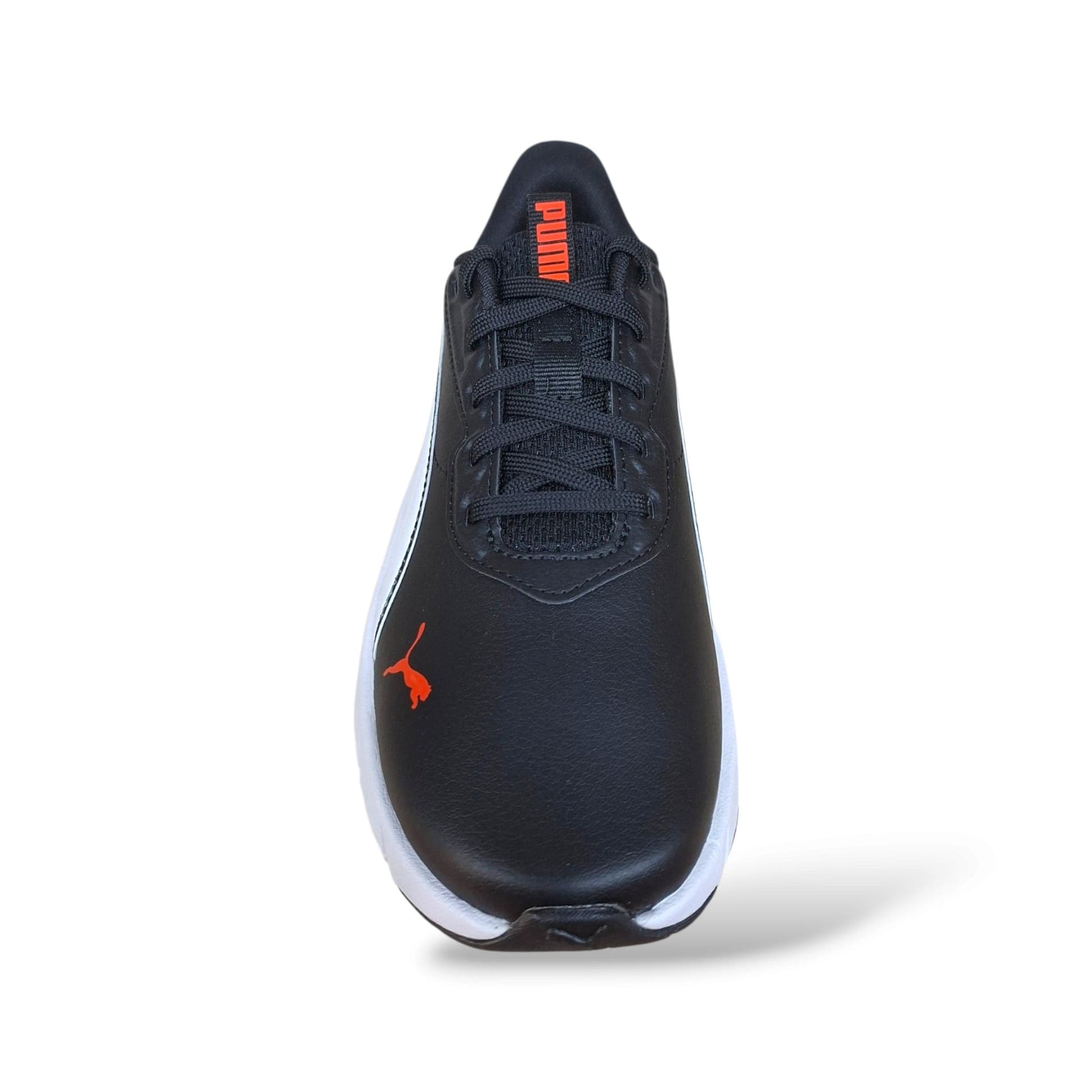 Sneakers Puma Flex Focus ragazzo nere in pelle con lacci, taglie 36-38,5 - 4
