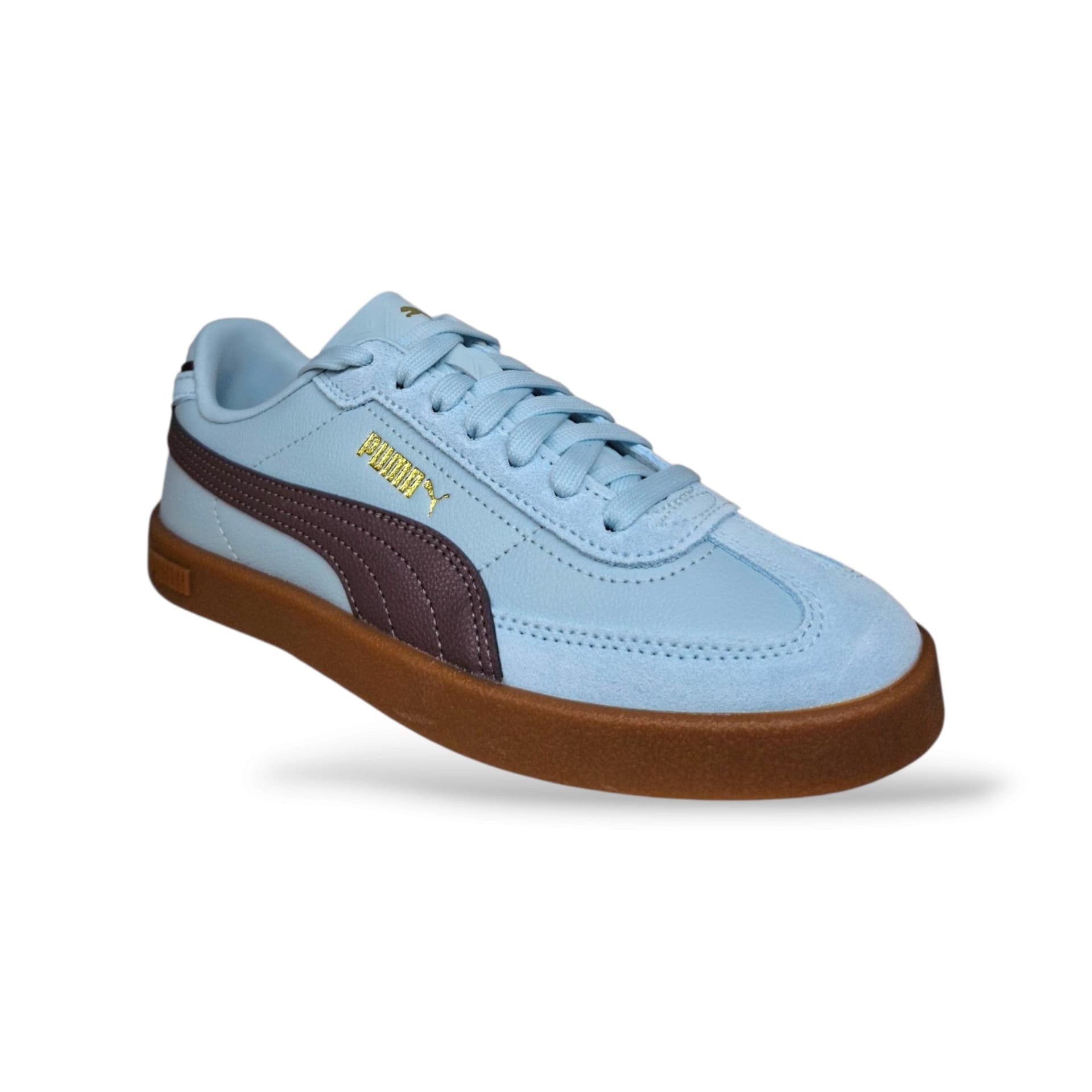 Sneakers Puma Club II bambina verde acqua e bordeaux, suede, velcro, taglie 36-38,5 - 2