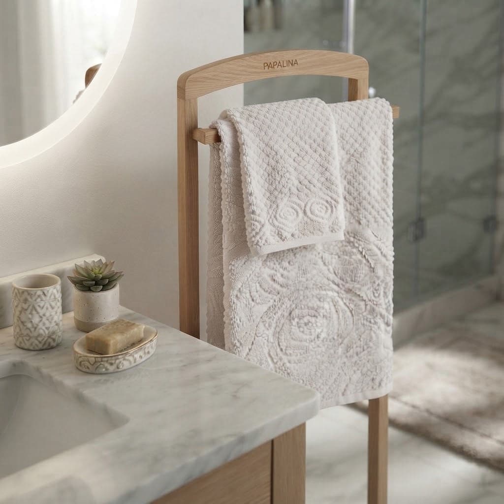 Set Asciugamani 1+1 Papalina AS0183 in Spugna Jacquard 100% Cotone - 8