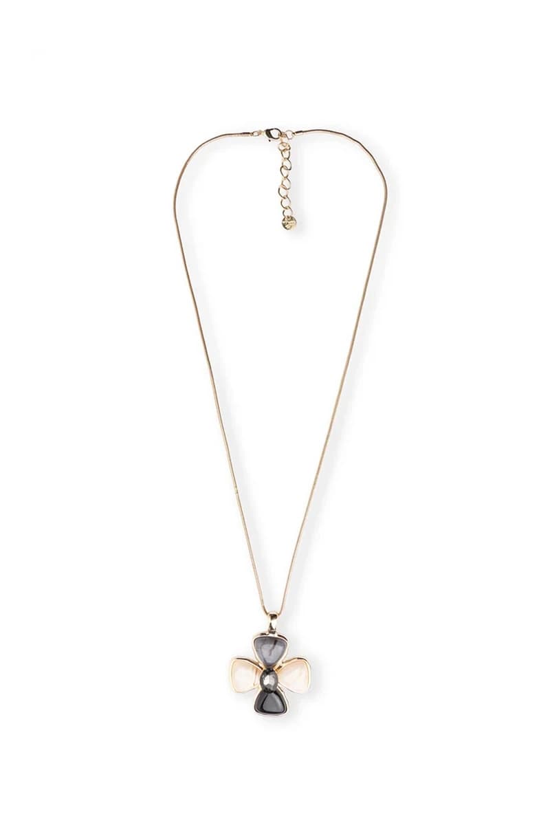 Collana a catena con pendente a croce bianco e nero | MYA ACCESSORIES - 2
