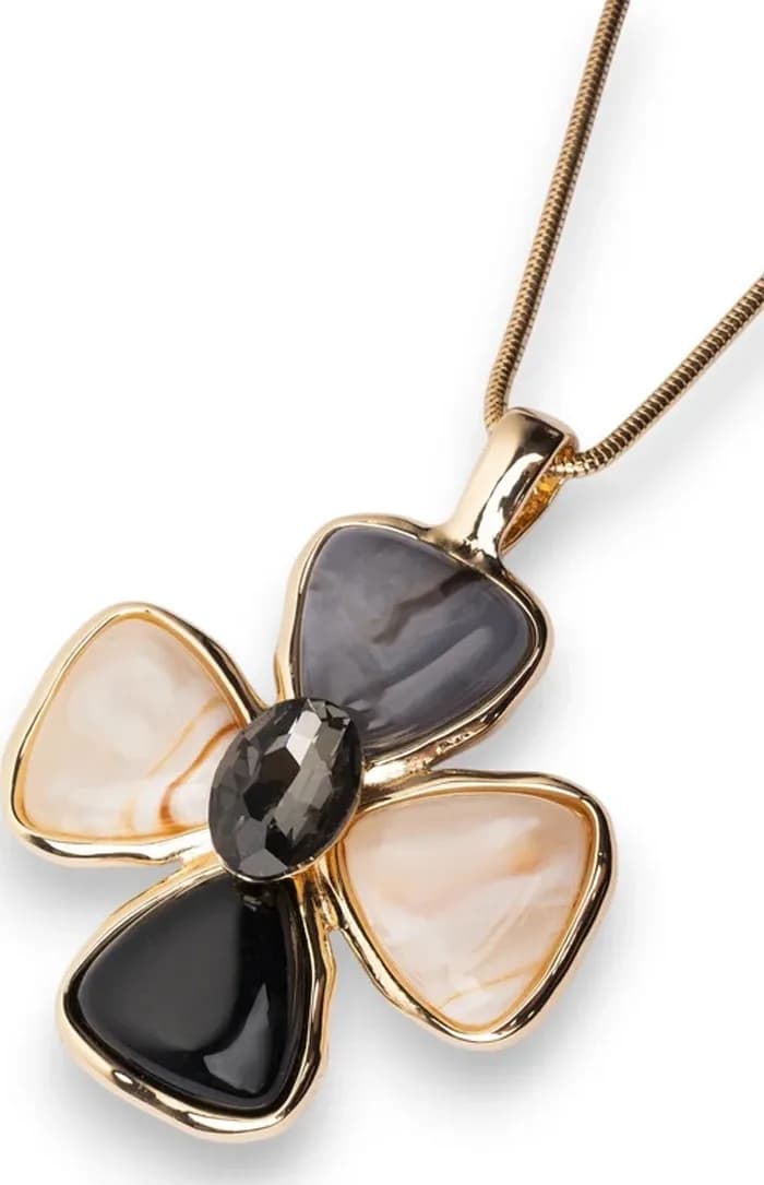 Collana a catena con pendente a croce bianco e nero | MYA ACCESSORIES - 3