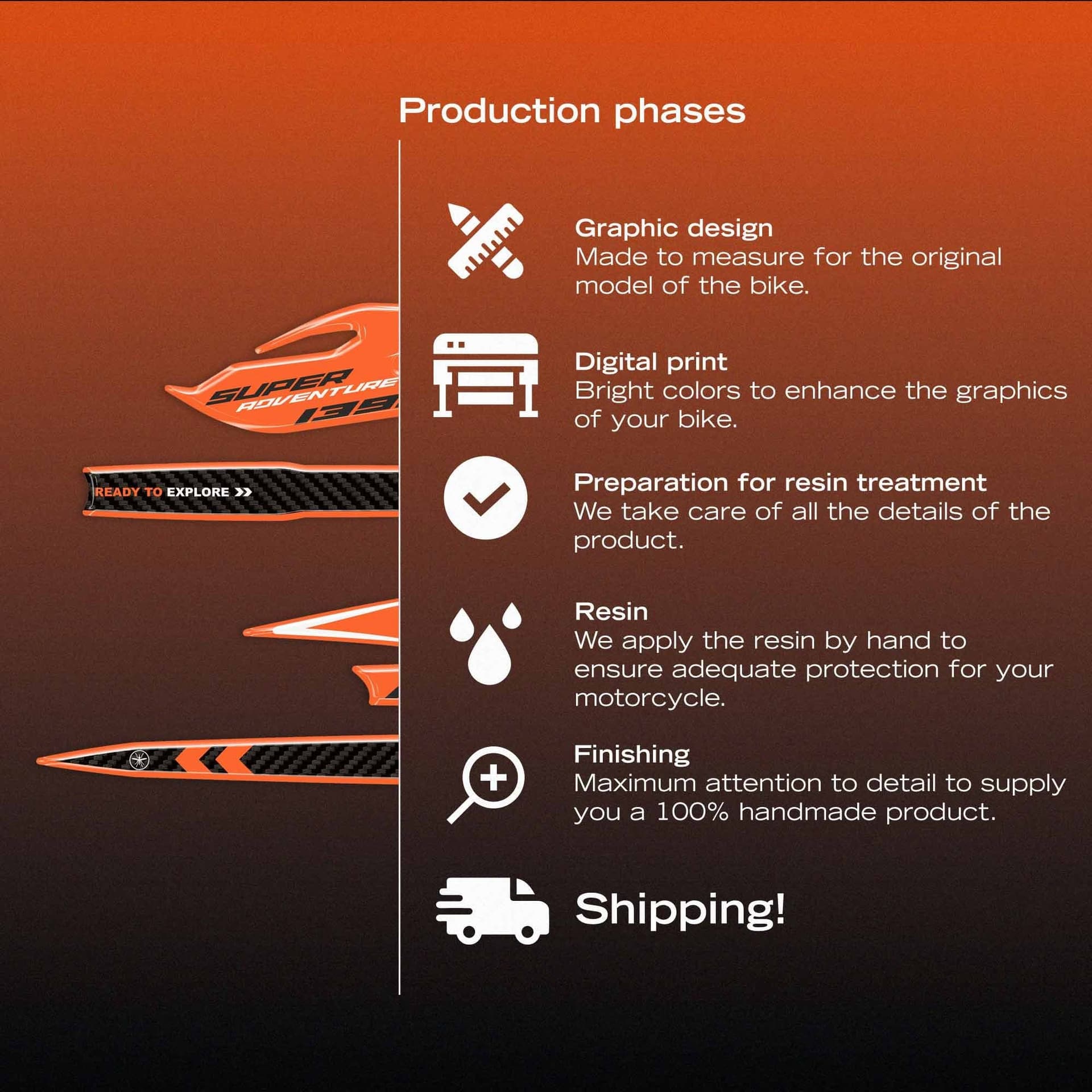Adesivi 3D Paramani moto compatibile con KTM 1390 Super Adventure S 2026 - 7