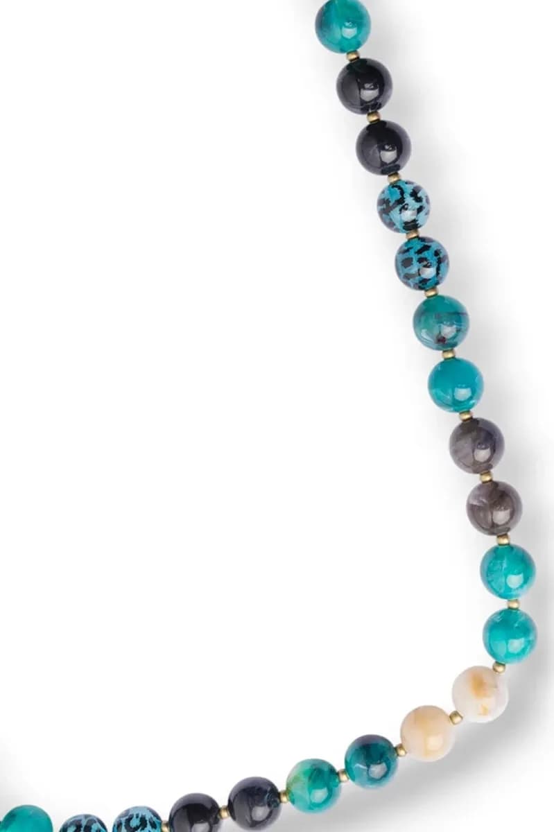 Collana lunga con sfere in acrilico e resina petrolio | MYA ACCESSORIES - 3